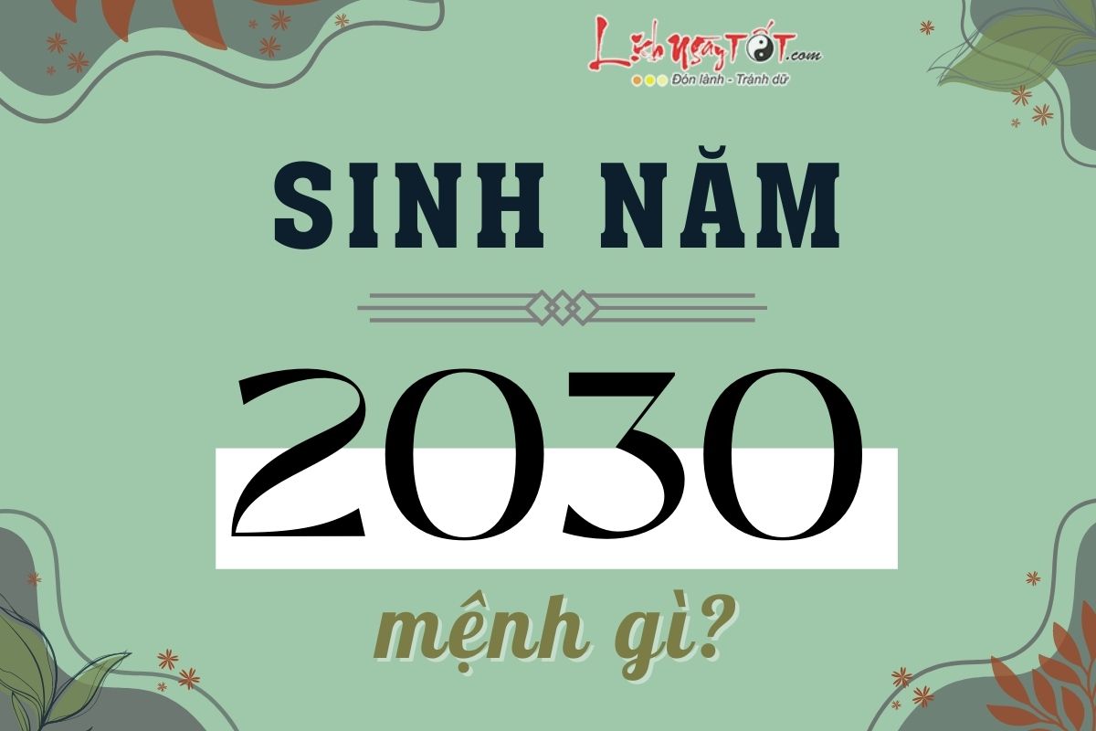 Sinh nam 2030 menh gi