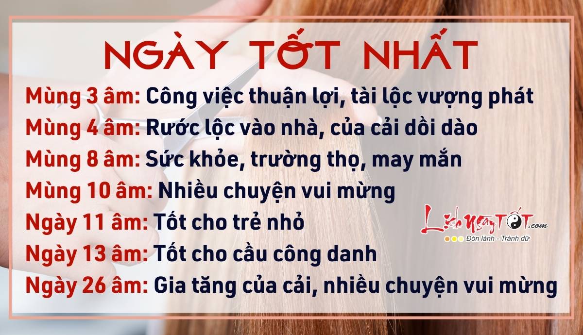 Cat toc ngay nao tot, xem ngay cat toc tot