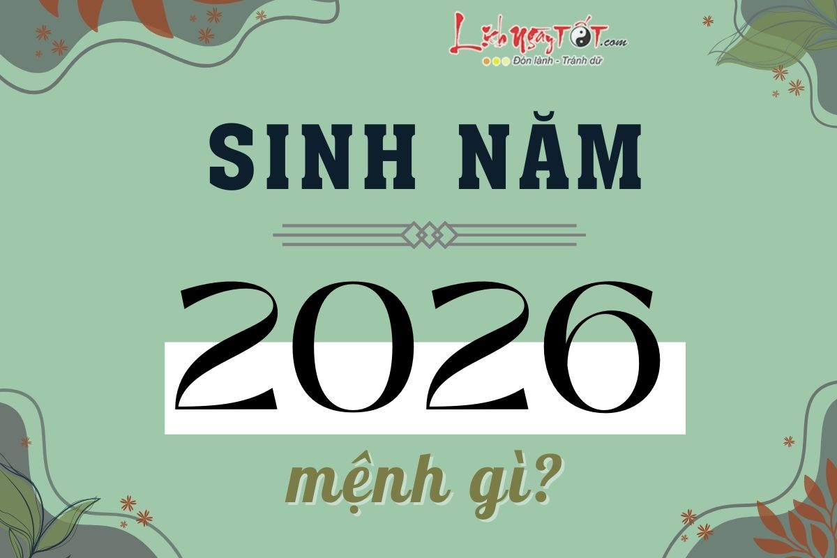 Sinh nam 2026 menh gi