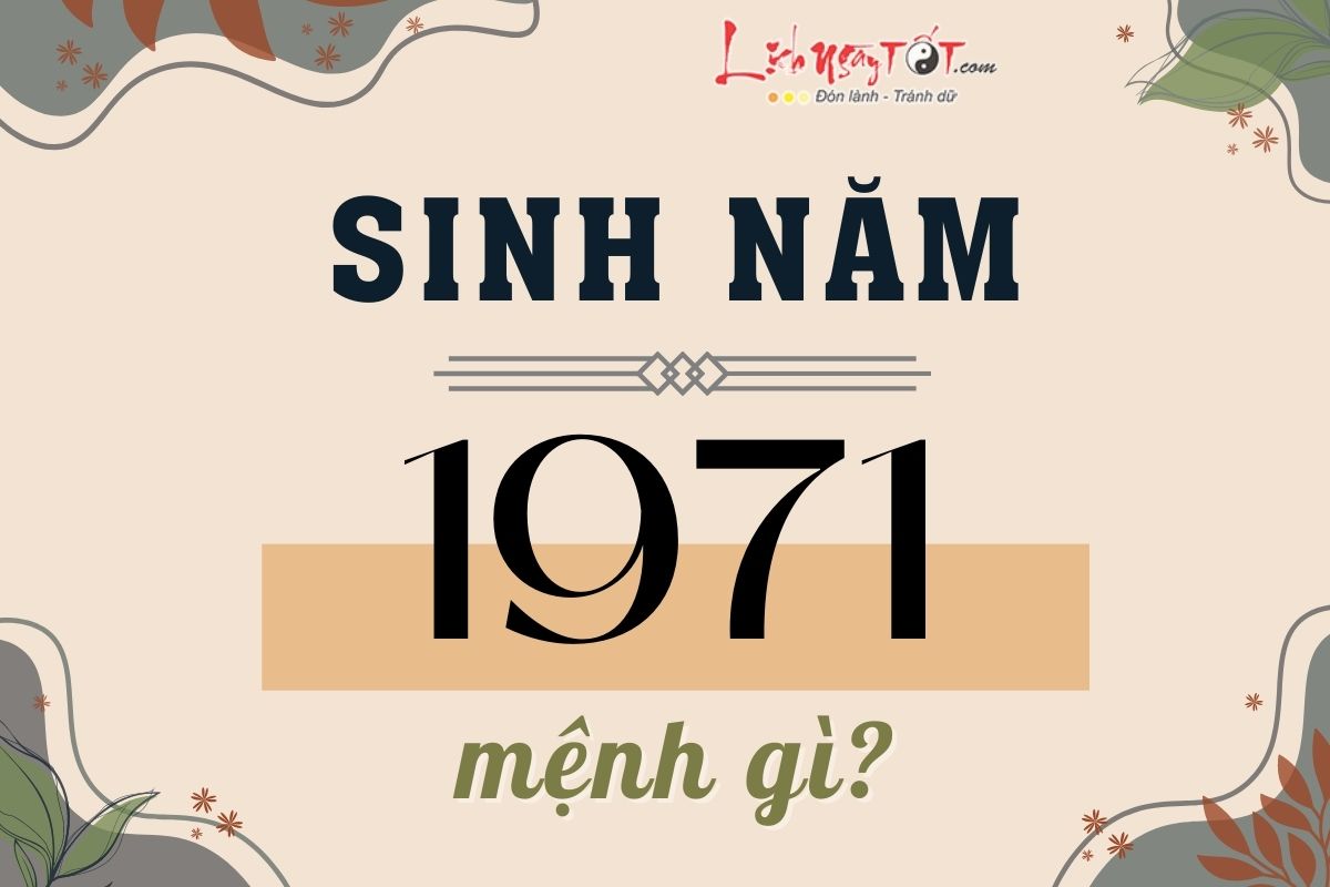 Sinh nam 1971 menh gi