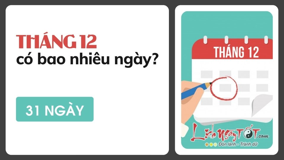 Thang 12 co bao nhieu ngay?