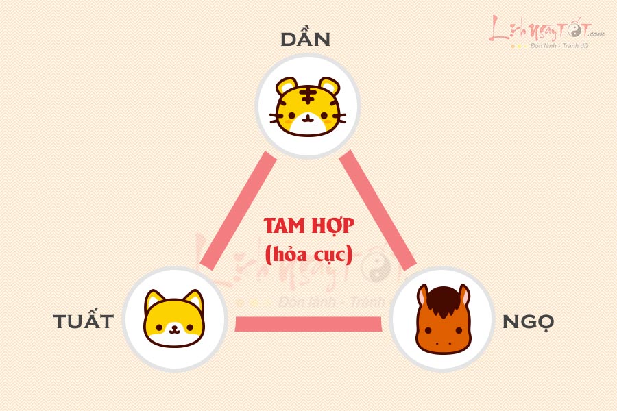 Bộ 3 tam hợp Dần Ngọ Tuất