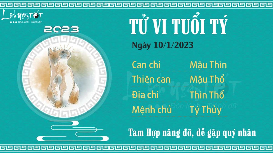 Tu vi hang ngay 10/1/2023 cua 12 con giap - Ty