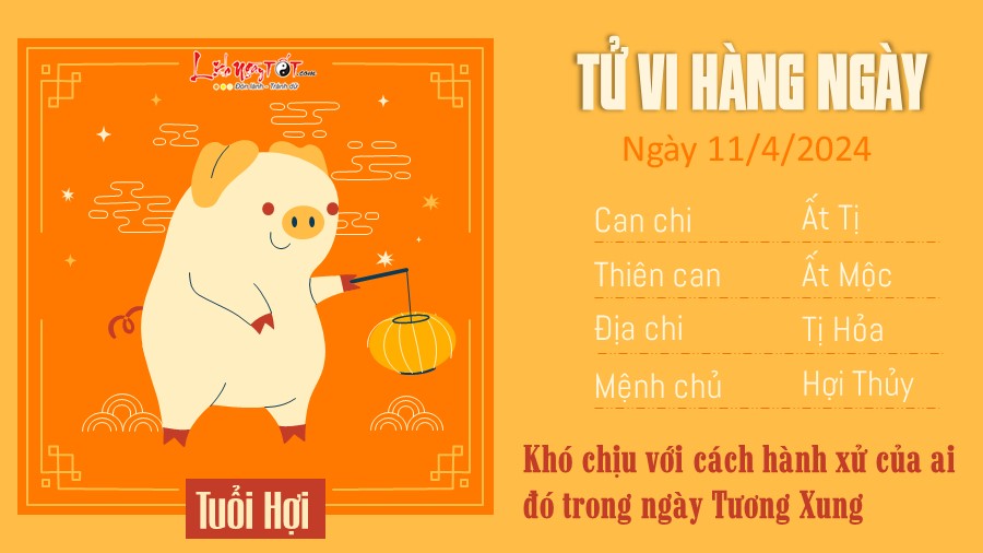 Tu vi hang ngay 11/4/2024 cua 12 con giap - tuoi Hoi