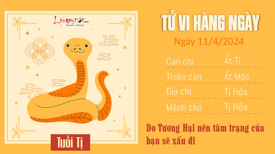 Tu vi hang ngay 11/4/2024 cua 12 con giap - tuoi Ti