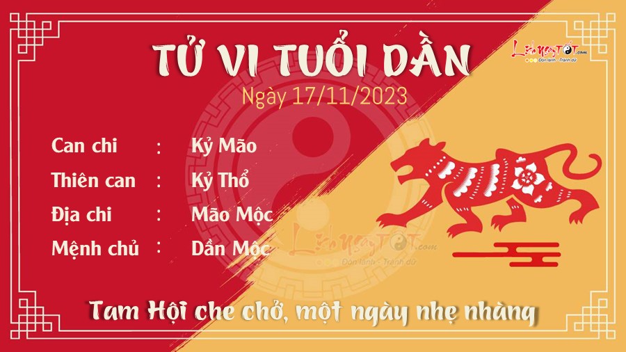 Tu vi hang ngay 17/11/2023 cua 12 con giap - Tuoi Dan