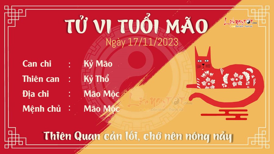 Tu vi hang ngay 17/11/2023 cua 12 con giap - Tuoi Mao