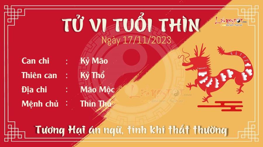 Tu vi hang ngay 17/11/2023 cua 12 con giap - Tuoi Thin