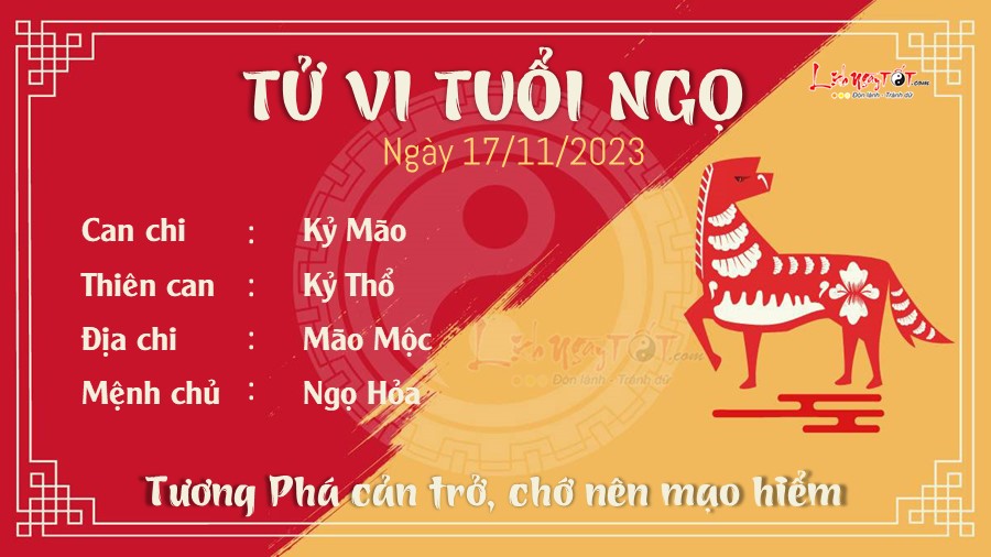 Tu vi hang ngay 17/11/2023 cua 12 con giap - Tuoi Ngo