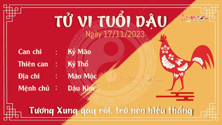 Tu vi hang ngay 17/11/2023 cua 12 con giap - Tuoi Dau