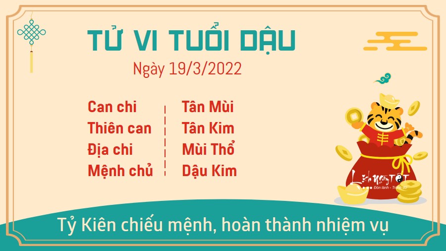 Tu vi ngay 19/3/2022 cua 12 con giap - Tuoi Dau