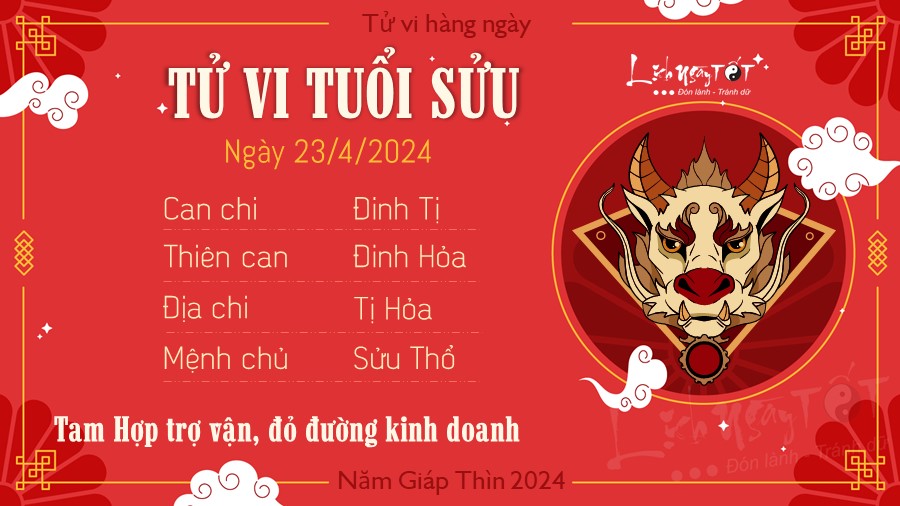 Tu vi hang ngay 23/4/2024 tuoi Suu