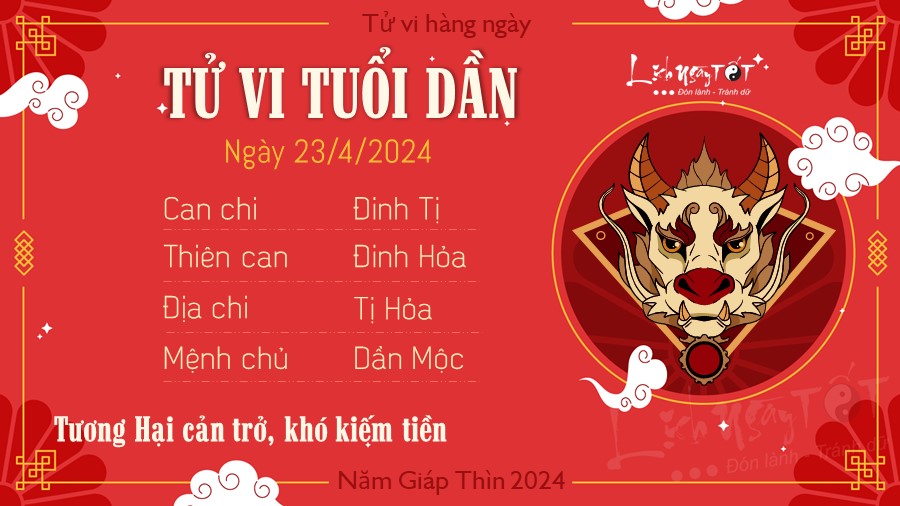 Tu vi hang ngay 23/4/2024 tuoi Dan