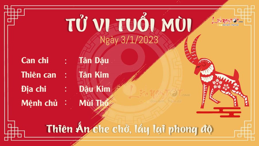 Tu vi hang ngay 3/1/2023 cua 12 con giap - Mui