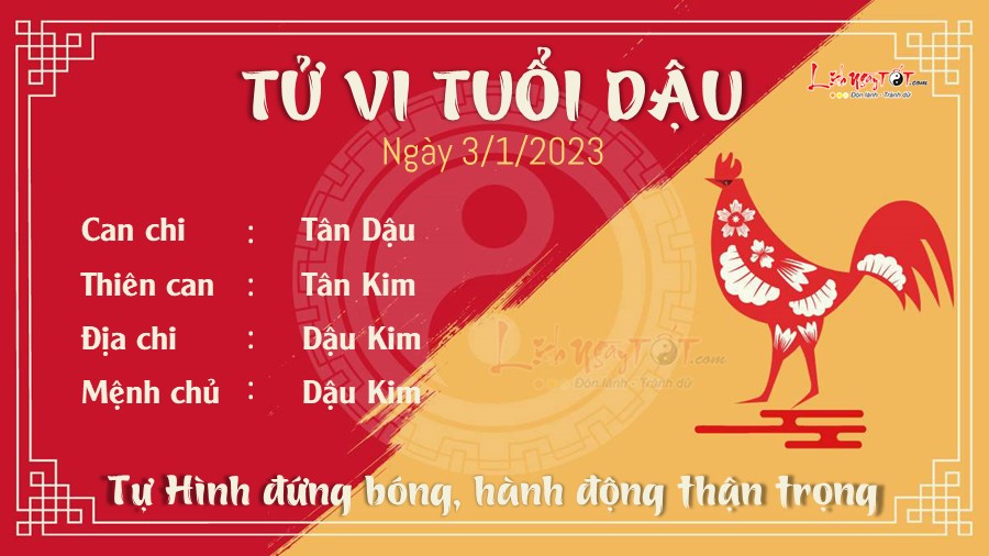 Tu vi hang ngay 3/1/2023 cua 12 con giap - Dau