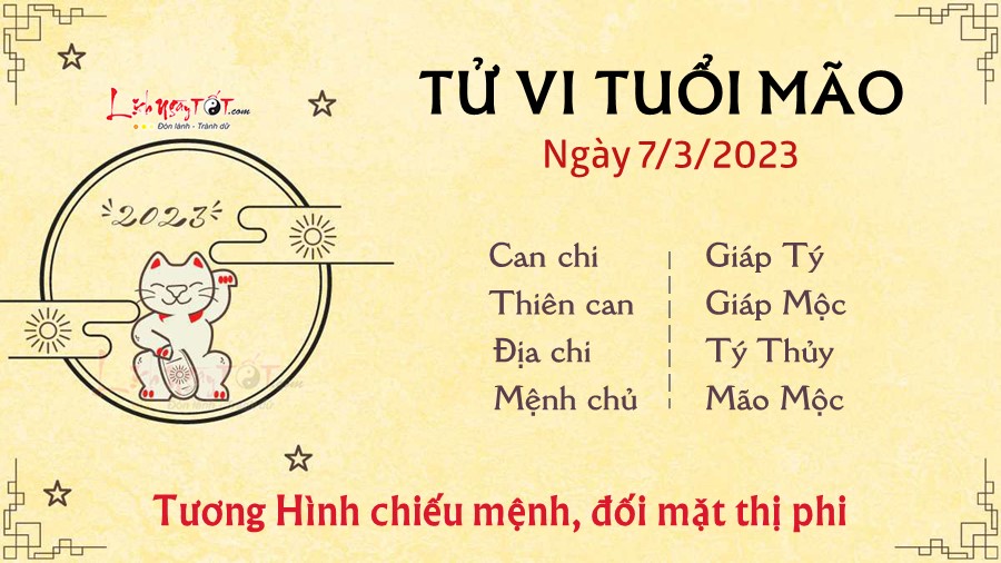 Tu vi hang ngay 7/3/2023 cua 12 con giap - Mao