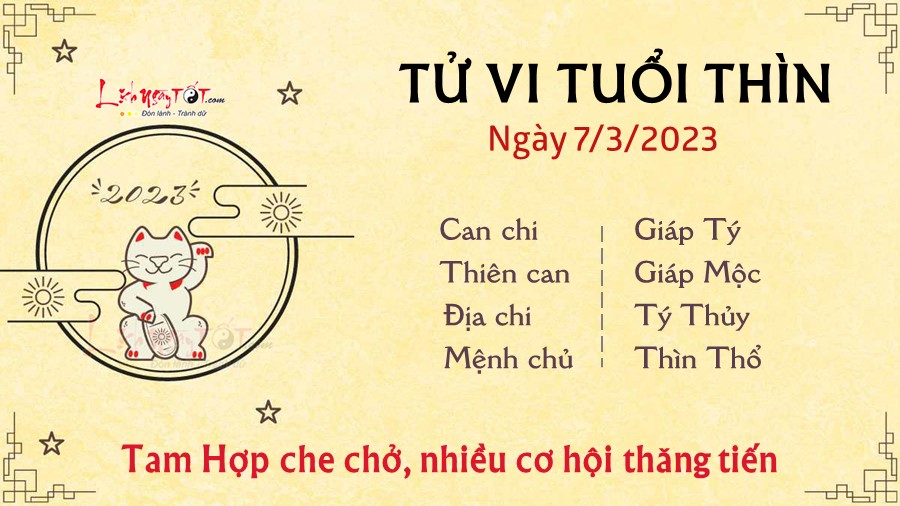 Tu vi hang ngay 7/3/2023 cua 12 con giap - Thin