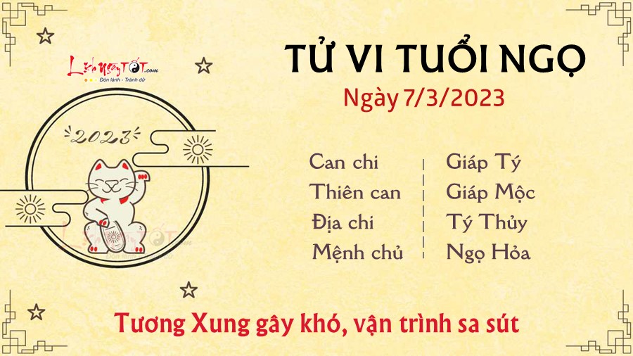 Tu vi hang ngay 7/3/2023 cua 12 con giap - Ngo