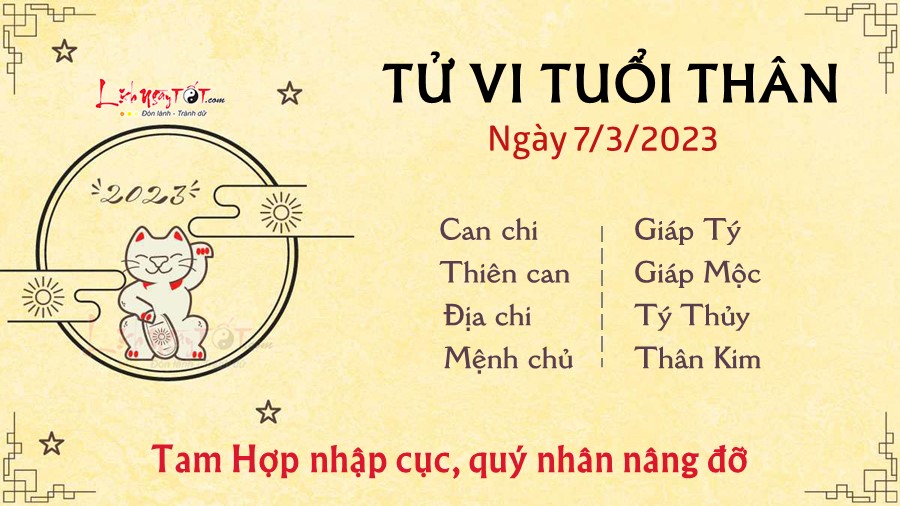 Tu vi hang ngay 7/3/2023 cua 12 con giap - Than