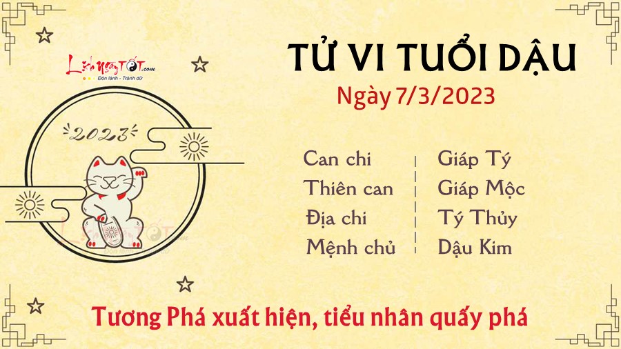 Tu vi hang ngay 7/3/2023 cua 12 con giap - Dau