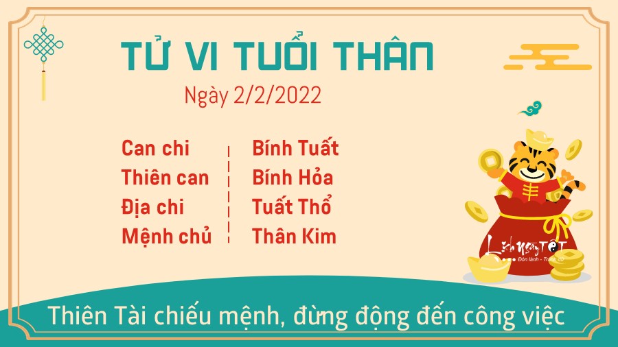 Tu vi ngay 2/2/2022 cua 12 con giap - Than