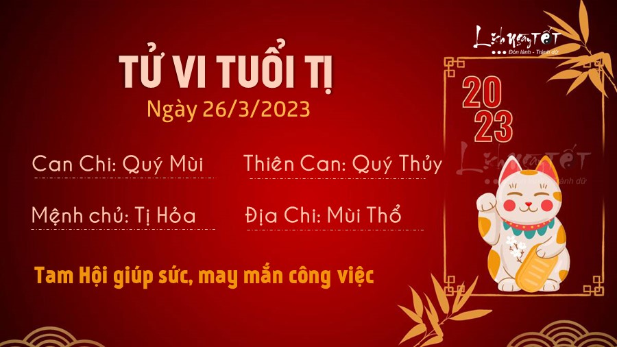 Tu vi hang ngay 26/3/2023 - Ti