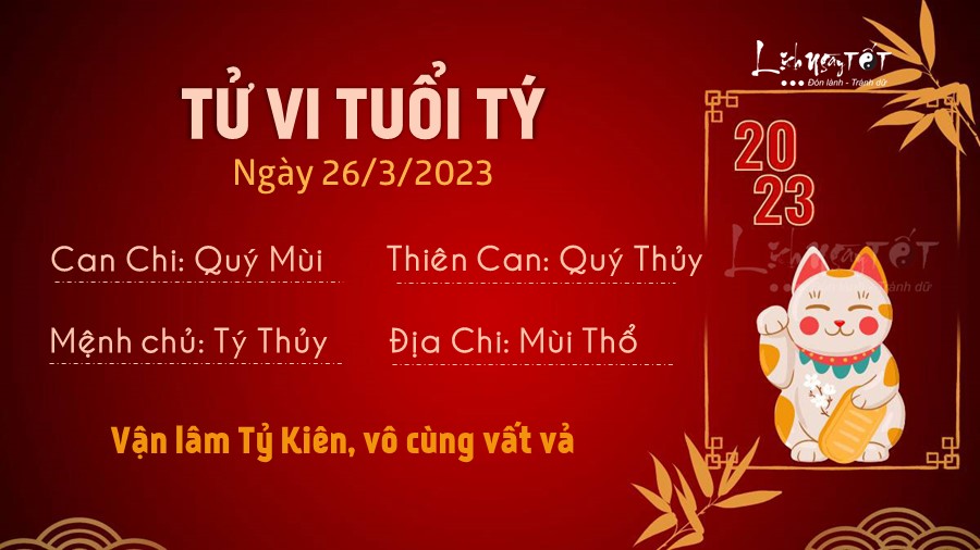 Tu vi hang ngay 26/3/2023 - Ty