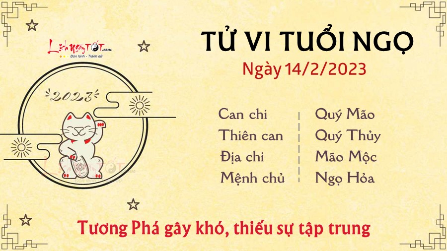 Tu vi hang ngay 14/2/2023 - Tuoi Ngo