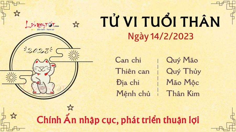 Tu vi hang ngay 14/2/2023 - Tuoi Than