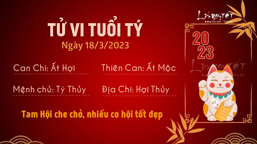 Tu vi hang ngay 18/3/2023 cua 12 con giap - Ty