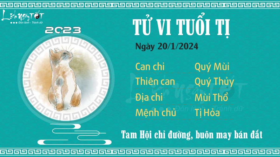 Tu vi hang ngay 20/1/2024 tuoi Ti