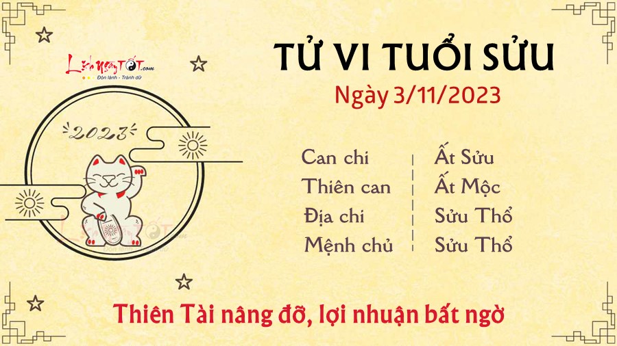 Tu vi hang ngay 3/11/2023 cua 12 con giap - Suu