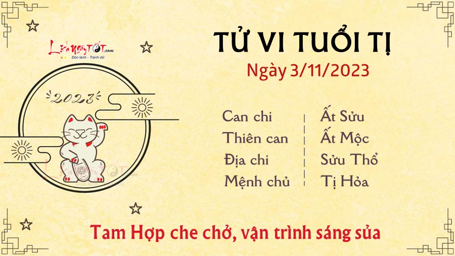 Tu vi hang ngay 3/11/2023 cua 12 con giap - Ti