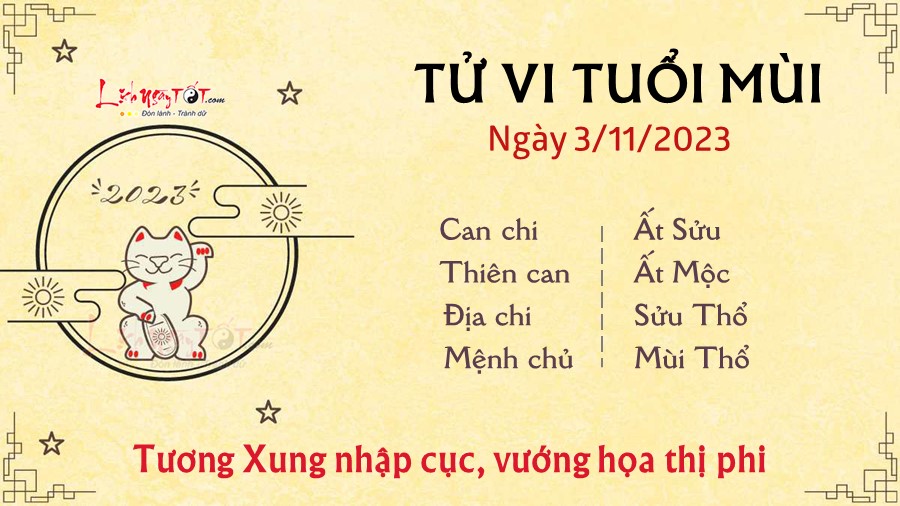 Tu vi hang ngay 3/11/2023 cua 12 con giap - Mui