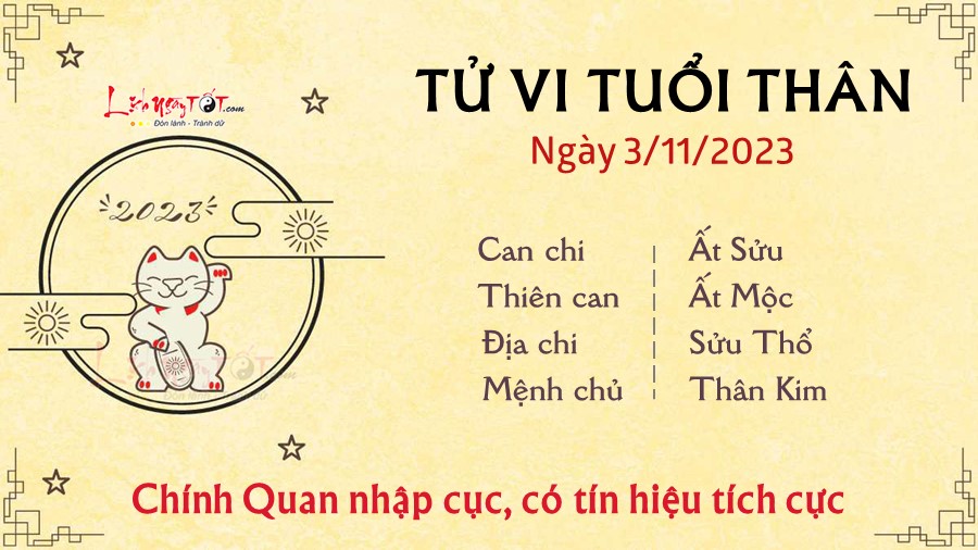 Tu vi hang ngay 3/11/2023 cua 12 con giap - Than