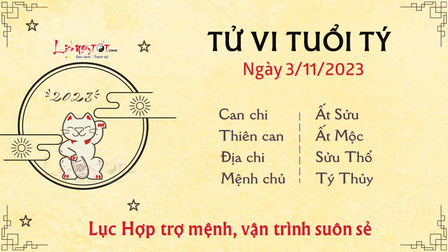 Tu vi hang ngay 3/11/2023 cua 12 con giap - Ty