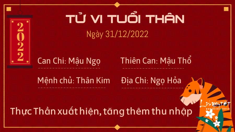 Tu vi hang ngay 31/12/2022 cua 12 con giap - Than