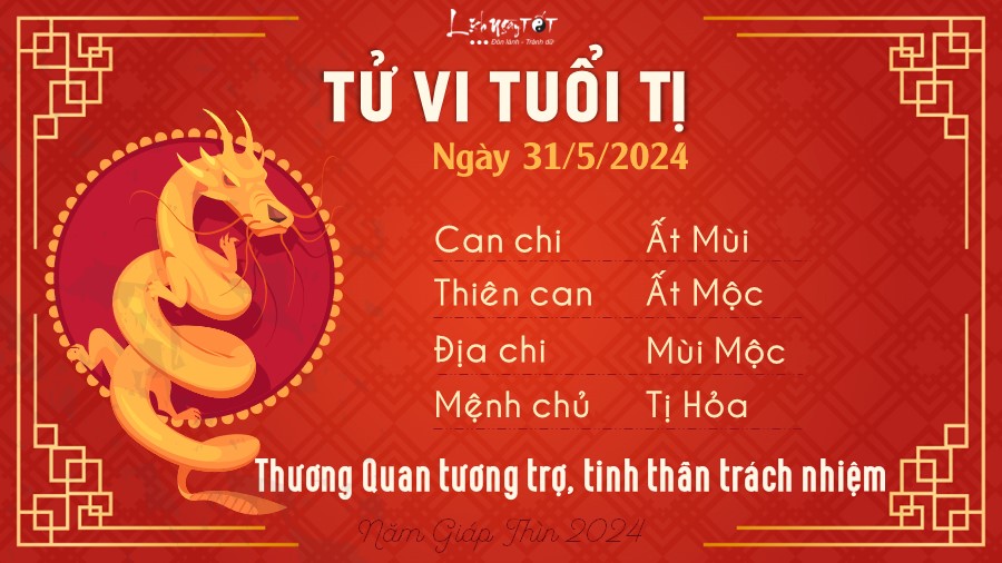 Tu vi hang ngay 31/5/2024 - Ti