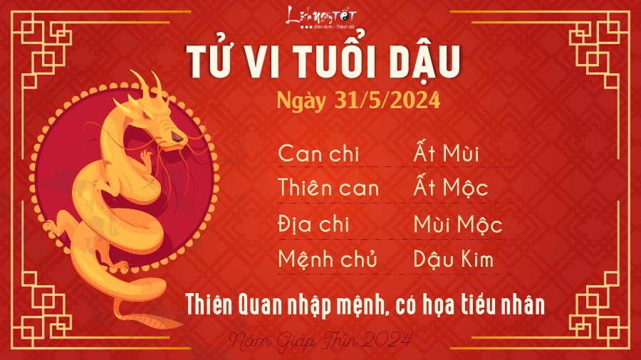 Tu vi hang ngay 31/5/2024 - Dau