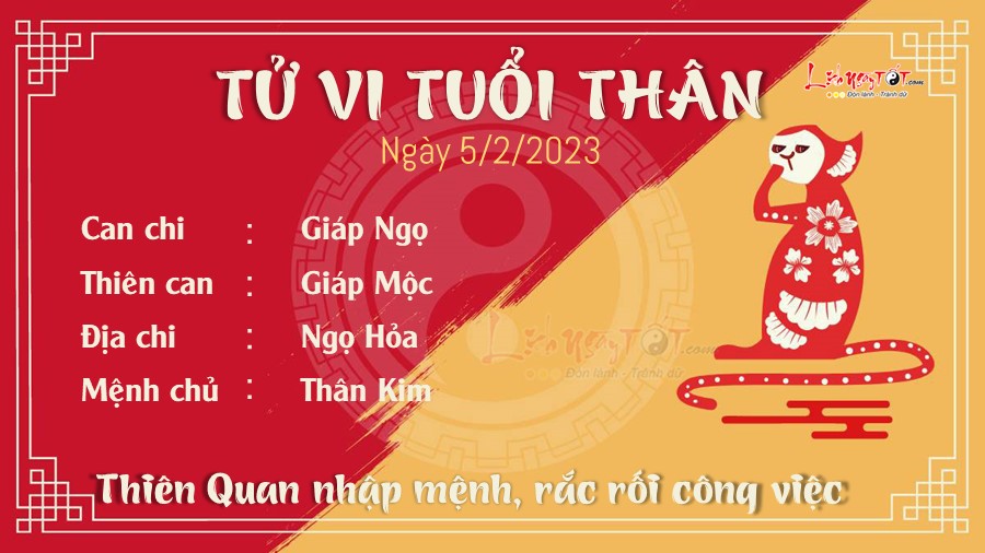 Tu vi hang ngay 5/2/2023 cua 12 con giap - Than