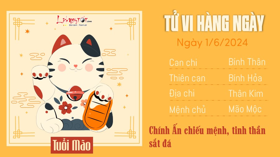 Tu vi hang ngay 1/6/2024 tuoi Mao