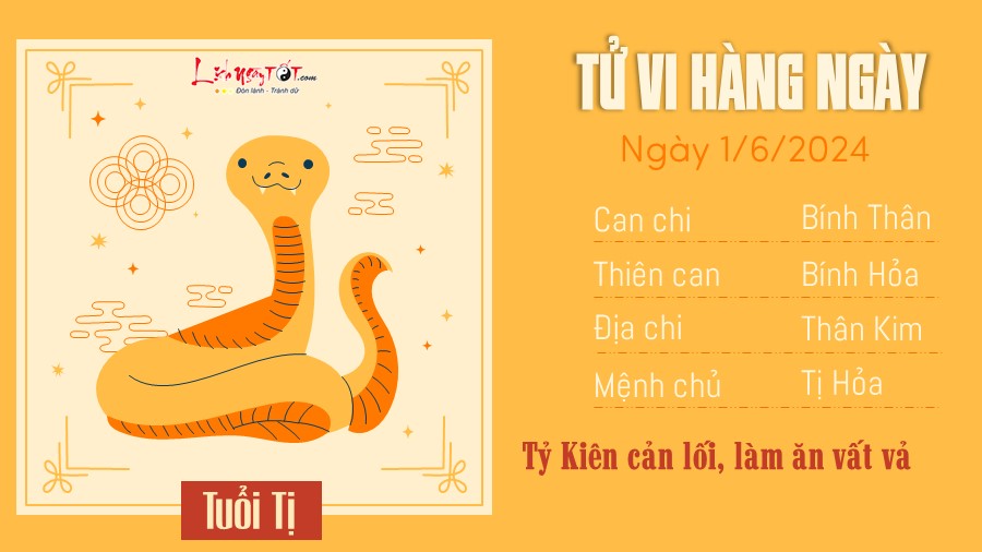 Tu vi hang ngay 1/6/2024 tuoi Ti