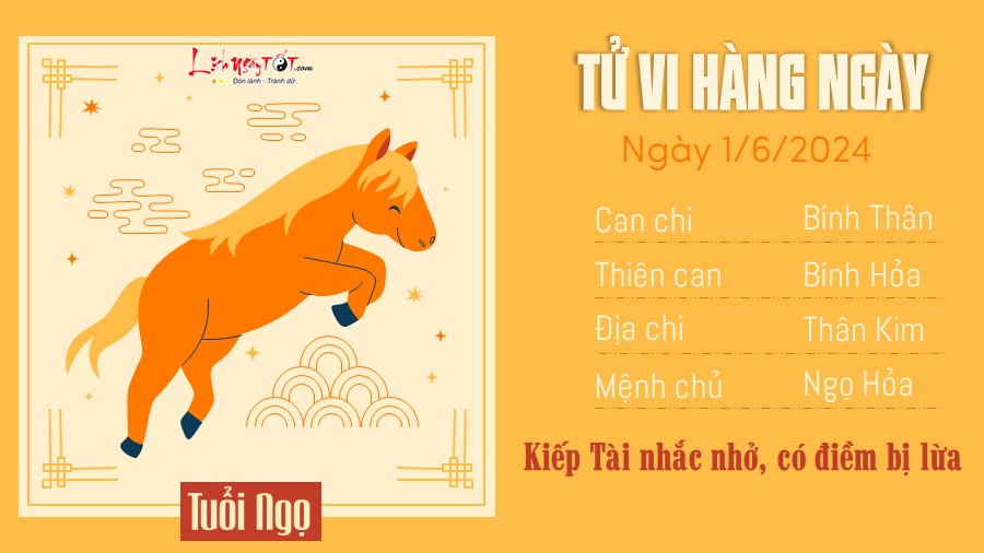 Tu vi hang ngay 1/6/2024 tuoi Ngo