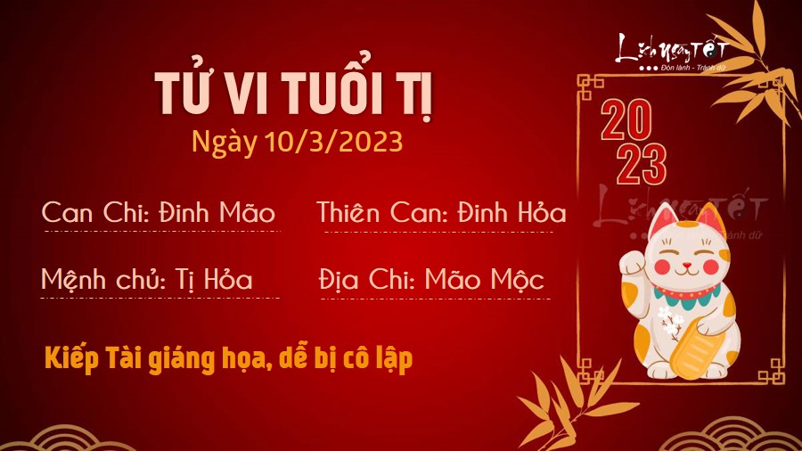 Tu vi hang ngay 10/3/2023 - Ti