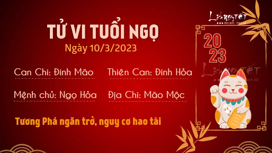 Tu vi hang ngay 10/3/2023 - Ngo