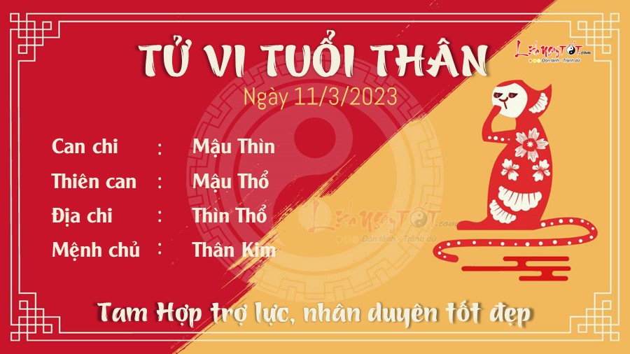 Tu vi hang ngay 11/3/2023 cua 12 con giap - Than