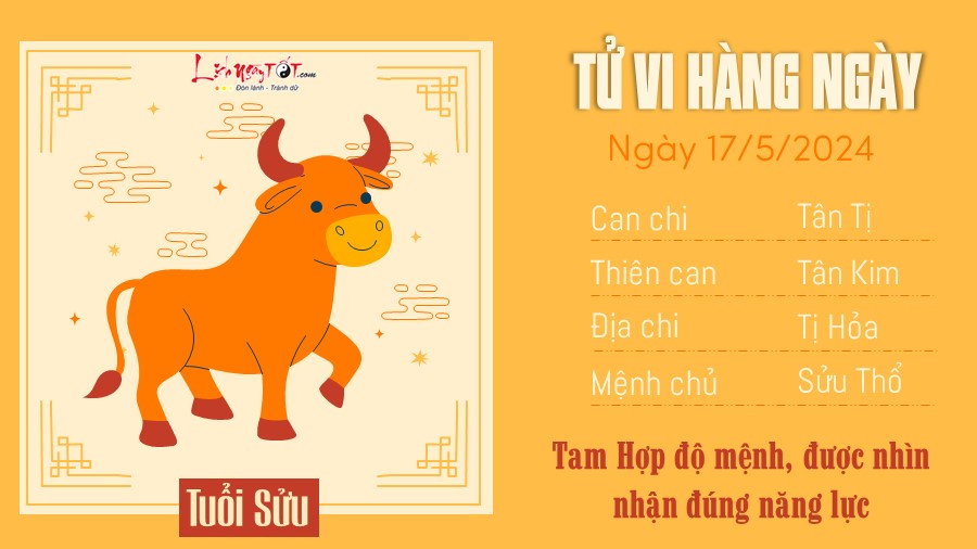 Tu vi hang ngay 17/5/2024 - Suu