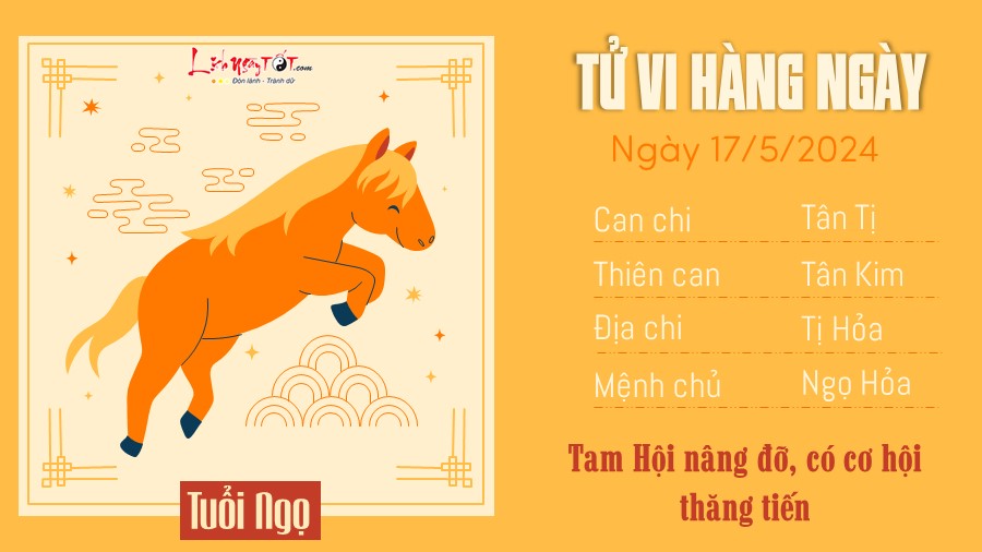 Tu vi hang ngay 17/5/2024 - Ngo