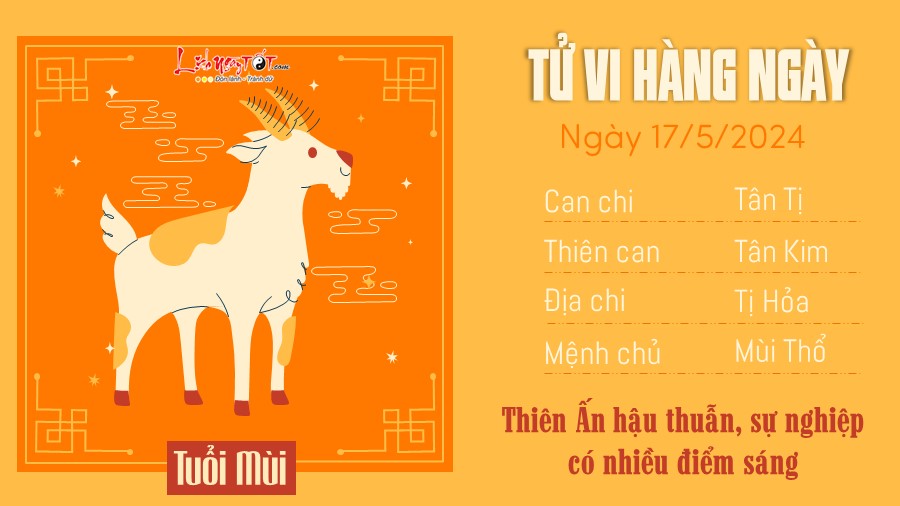 Tu vi hang ngay 17/5/2024 - Mui