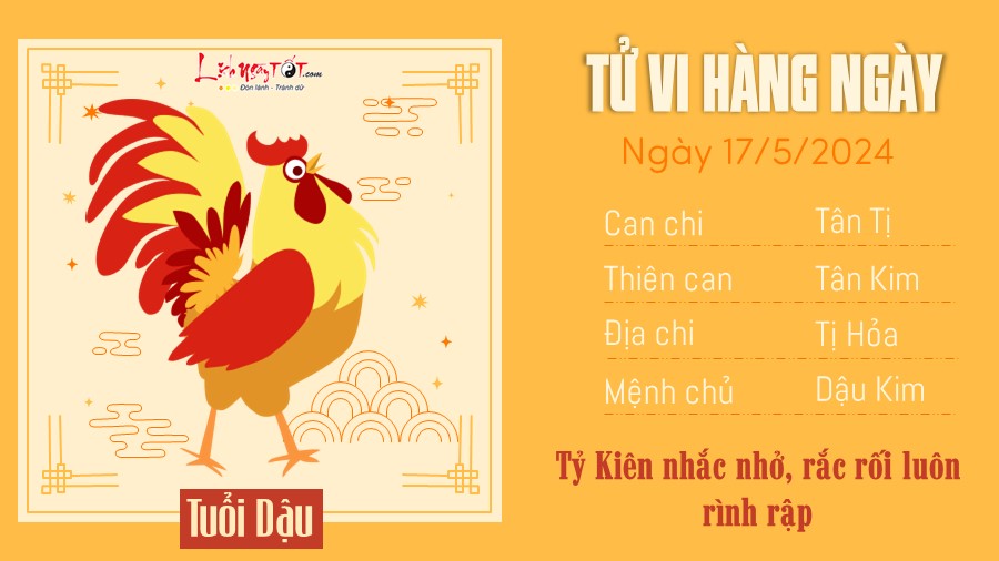 Tu vi hang ngay 17/5/2024 - Dau